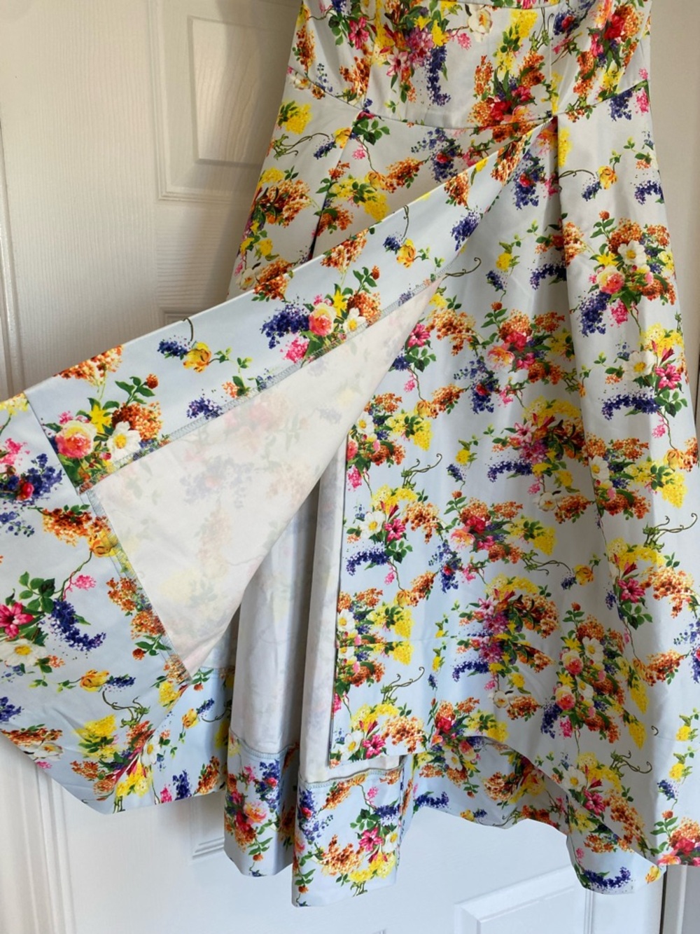 NWT Lulumari Floral Print Fit & Flare Dress Sz M - Picture 4 of 16